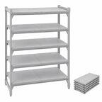 Thumbnail image #4 for Cambro Camshelving® Premium CPSK2130S5480 5-Shelf Solid Polymer Shelving Kit, 21"D x 30"W, Speckled Gray