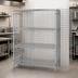 Thumbnail image #3 for Quantum Stationary Security Cage Shelving Unit with 2 Intermediate Shelves, 48W x 18D x 63H, Chrome Finish