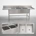 Thumbnail image #3 for Eagle Group S14 Series 2-Compartment Stainless Steel Sink With Left Drainboard, 67-1/2 Inch W x 27 Inch D