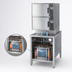 Thumbnail image #3 for Groen HyPlus HY-10SE-36 Pressureless Electric Steamer with 2 Compartments and 36 Inch Cabinet Base
