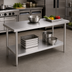 Thumbnail image #3 for John Boos Stallion Budget Stainless Steel Work Table, 60 x 18 Inches, Open Base with Adjustable Undershelf