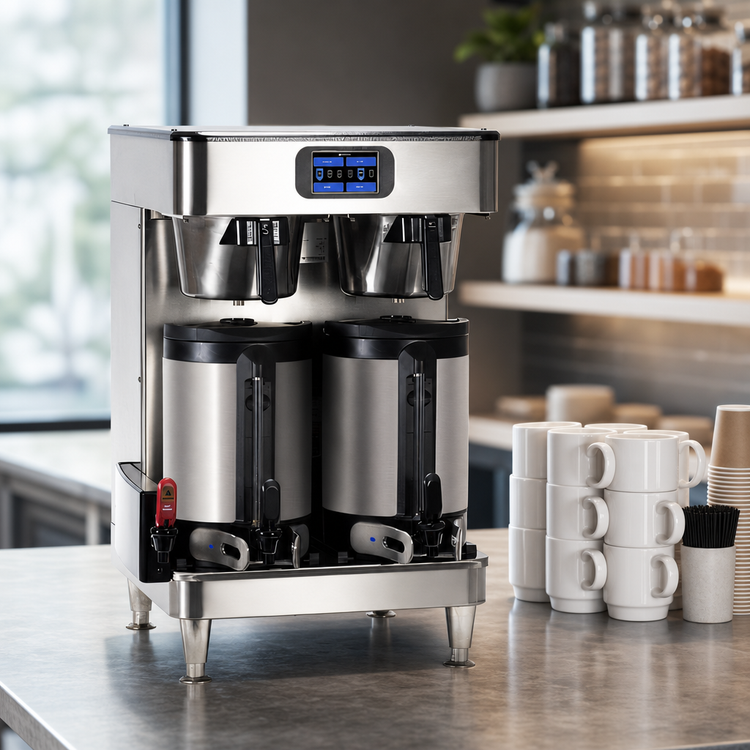 Product image #3 for BUNN Infusion Series Twin Automatic Fill Coffee Brewer for Soft Heat Servers, 120/240V, Stainless Steel