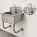 Thumbnail image #3 for Advance Tabco One-Station Wall-Mounted Stainless Steel Service Sink with Electronic Faucet, 27 x 21 Inch, 12-Inch Deep Bowl