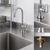 Thumbnail image #3 for T&S Brass Single Pantry Faucet, Single-Hole Deck Mount, 5-3/4-Inch Swivel Gooseneck, Quarter-Turn Lever