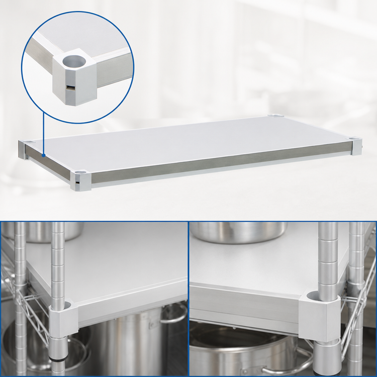 Product image #4 for New Age Adjust-A-Shelf Solid Brute Series Aluminum Shelf, 60 Inch W x 24 Inch D, 800 lb. Capacity