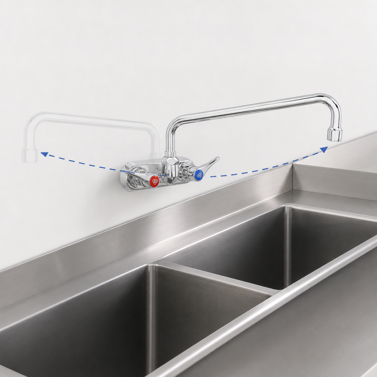Product image #3 for T&S Brass B-1117 Low-Lead Workboard Faucet with 10-Inch Swing Nozzle, 4-Inch Centers