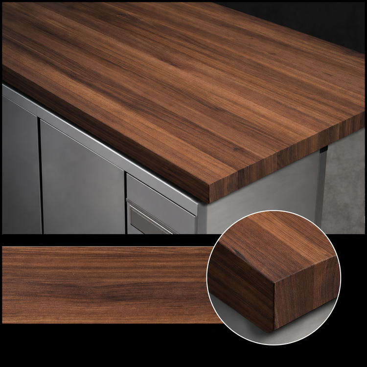 Product image #3 for Boos Block American Black Walnut Edge Grain Kitchen Countertop, 48 x 32 x 3 Inch, No Backsplash