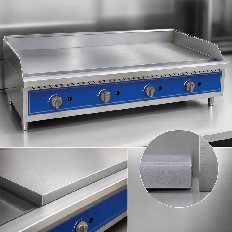 Product image #3 for 48-Inch Gas Countertop Griddle with 1-Inch Polished Plate, 120,000 BTU