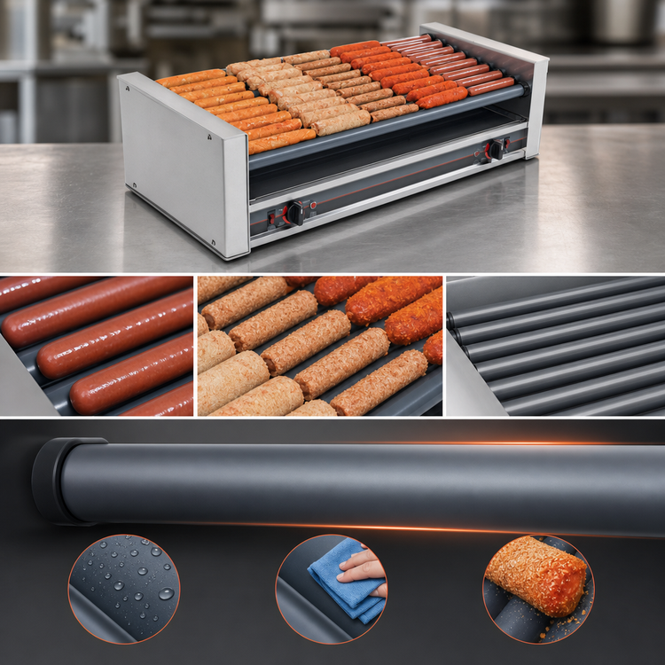 Product image #3 for Roll-A-Grill Slanted Hot Dog Roller Grill, 33 Hot Dog Capacity, 12 GripsIt Rollers, 120V