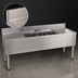 Thumbnail image #3 for Glastender TSB-72-S 72-Inch Underbar Three-Compartment Stainless Steel Sink with Left and Right Drainboards