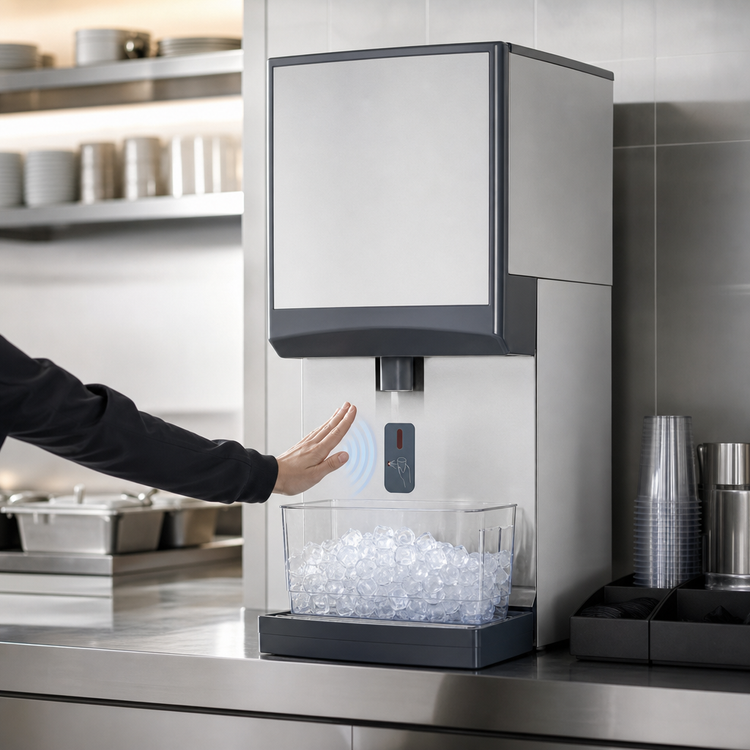 Product image #3 for Symphony Plus 50CI414W-SI Countertop Ice-Only Dispenser with 50 lb. Storage and 425 lb. Chewblet Ice Production