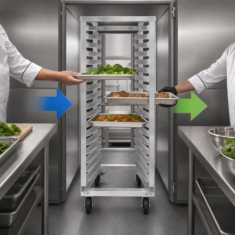 Product image #3 for Metro RF78N Pass-Thru Roll-In Refrigerator Adjustable Slide Aluminum Pan Rack