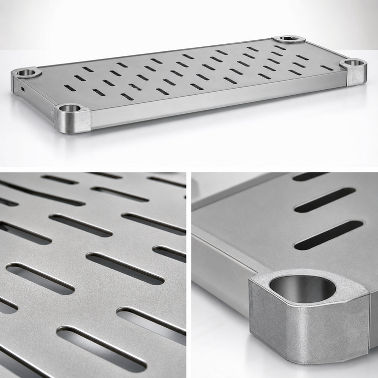 Product image #4 for Eagle Quik-Set 36 Inch x 24 Inch Louvered Solid Shelf with Gray Epoxy Finish