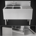 Thumbnail image #3 for Glastender Two Compartment Stainless Steel Underbar Sink Unit with Right Drainboard, 36 Inch x 19 Inch