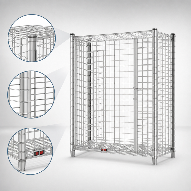 Product image #3 for Eagle QuadTruss Stationary Mini Security Cage, 38 x 26 x 40 Inches, Chrome-Plated Wire