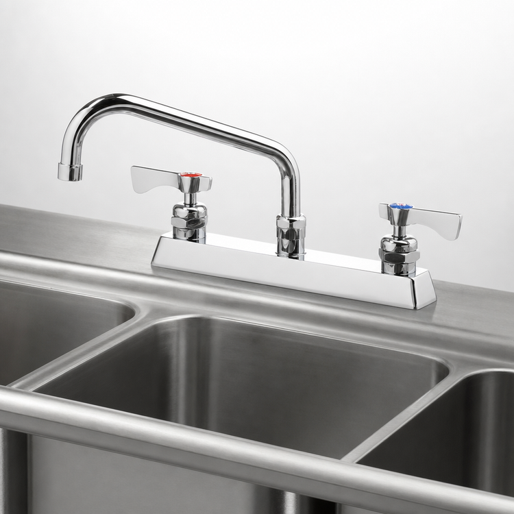 Product image #3 for Krowne Royal Series 8-Inch Center Deck Mount Manual Faucet with 8-Inch Swing Spout