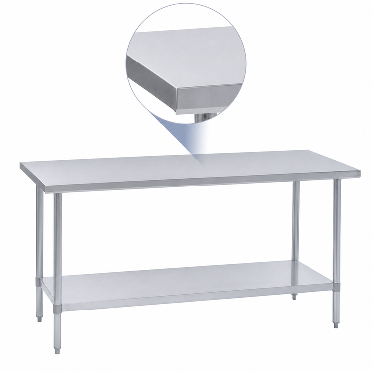 Product image #3 for Duke 48-Inch x 30-Inch Stainless Steel Work Table with Undershelf, No Backsplash