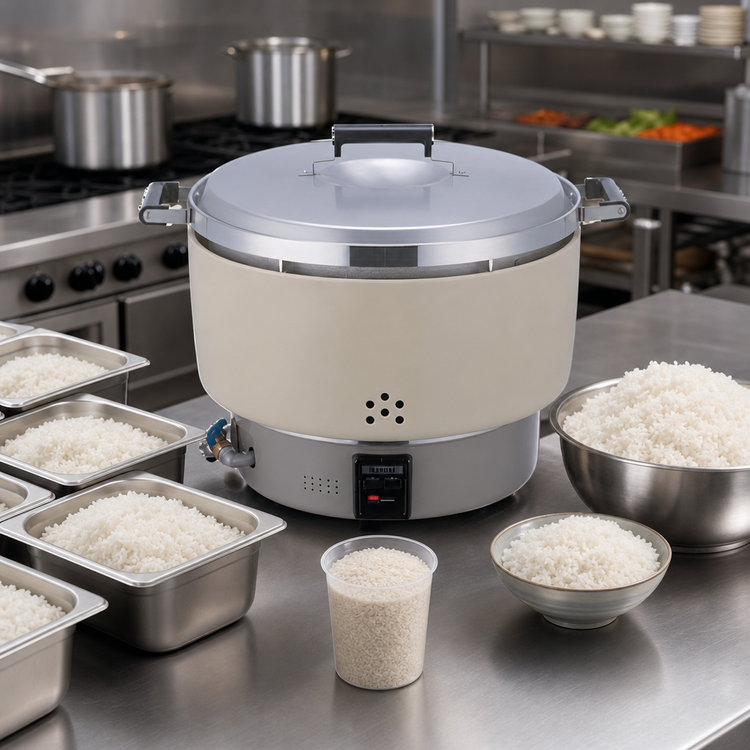 Product image #3 for Rinnai Countertop Natural Gas Commercial Rice Cooker, 55-Cup Uncooked Capacity