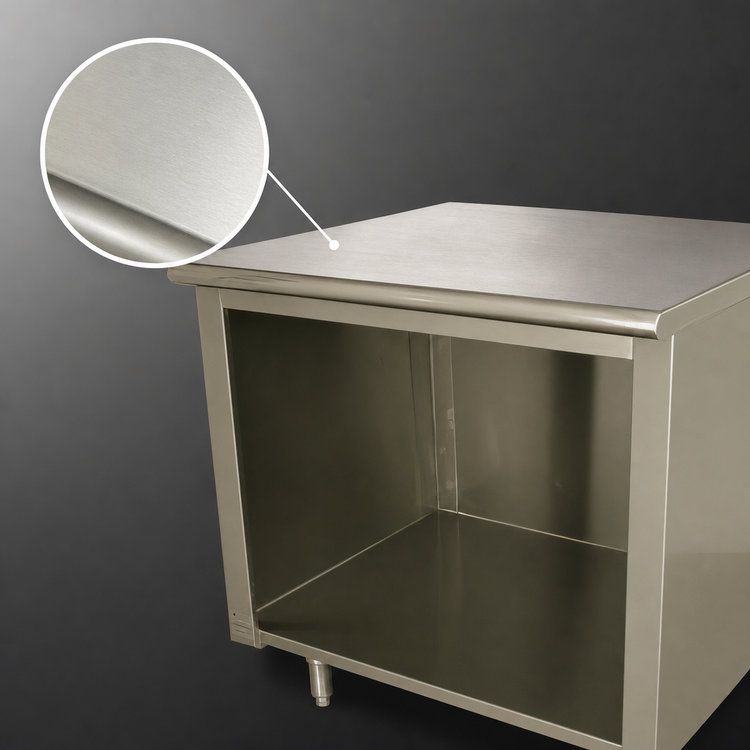 Product image #3 for Advance Tabco Special Value Series 48-Inch x 30-Inch 16-Gauge 304 Stainless Steel Flat Top Open Base Work Table