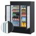 Thumbnail image #4 for Turbo Air Two-Section Black Glass Door Refrigerated Merchandiser, 45.97 Cu. Ft., Self-Contained, Bottom-Mount Compressor