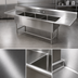 Thumbnail image #3 for John Boos Pro-Bowl 3-Compartment Sink with Left and Right Drainboards, 87-1/4 Inch Wide