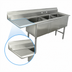 Thumbnail image #3 for Advance Tabco 3-Compartment Fabricated Sink with 24-Inch Left Drainboard, 18 x 18 x 14-Inch Bowls