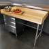 Thumbnail image #3 for Advance Tabco BST-367L 84-Inch x 36-Inch Wood Top Bakers' Table with 3 Drawer Tiers and Stainless Steel Base