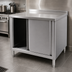 Thumbnail image #3 for 48-Inch Stainless Steel Enclosed Work Table with Sliding Doors and 2-Inch Rear Up-Turn