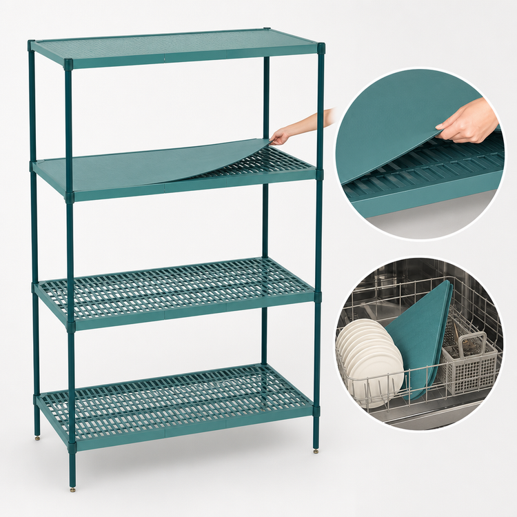 Product image #3 for Metro Super Erecta Pro 21" W x 24" D x 63" H 4-Shelf Stationary Polymer Shelving Starter Unit