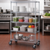 Thumbnail image #3 for Quantum 4-Shelf Mobile Wire Shelving Cart, 36 x 18 x 69 Inches, Chrome Plated