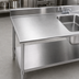 Thumbnail image #3 for Eagle Group Deluxe 48-Inch x 30-Inch Stainless Steel Sink Work Table with Right Bowl, Backsplash, and Undershelf