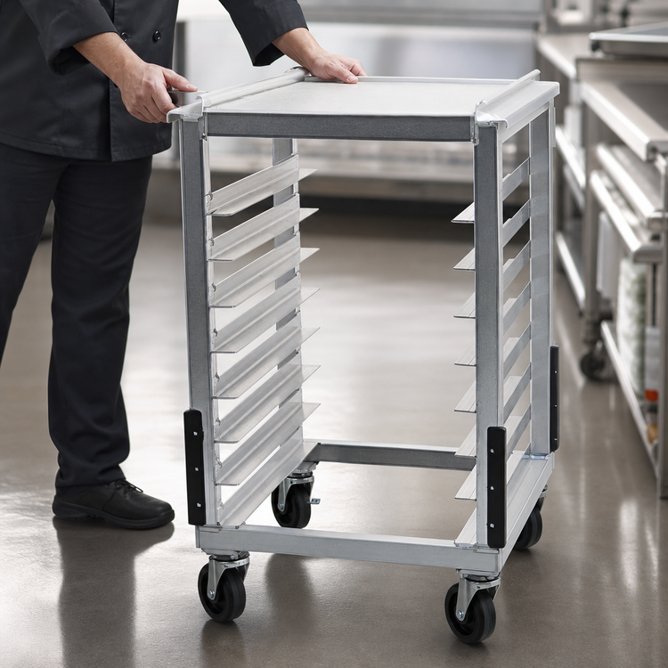 Product image #3 for New Age Mobile Aluminum Slicer/Mixer Stand with Pan Rack, 23.25 Inches Wide
