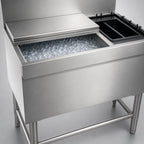 Thumbnail image #3 for Eagle Group Spec-Bar BCT36L-24 Underbar Combo Ice Bin/Bottle Unit, 85 lb. Insulated Bin, Left Bottle Compartment, Stainless Steel