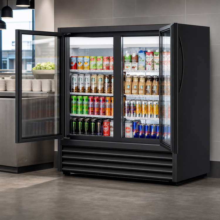Product image #3 for True Slim Line 2-Section Glass Door Visual Refrigerated Merchandiser, 48-Inch High, R290