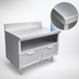 Thumbnail image #3 for La Rosa Refrigeration 60-Inch x 28-Inch 304 Stainless Steel Utility Stand with Three Dry-Drawer Base and Rear Splash