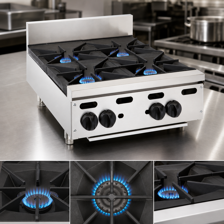 Product image #3 for Vulcan Achiever VHP636 36-Inch Heavy Duty Countertop Gas Hot Plate with 6 Open Burners