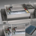 Thumbnail image #3 for Perlick Corporation Top Shelf UCS60B-LF Underbar Ice Bin/Cocktail Station with Blender Sink, 10-Circuit Cold Plate, 6 Bottle Wells, Stainless Steel