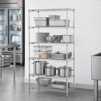 Thumbnail image #3 for Metro Super Erecta 5N447C 5-Shelf Stationary Starter Wire Shelving Unit, 42 x 21 x 74 Inches, Chrome Plated