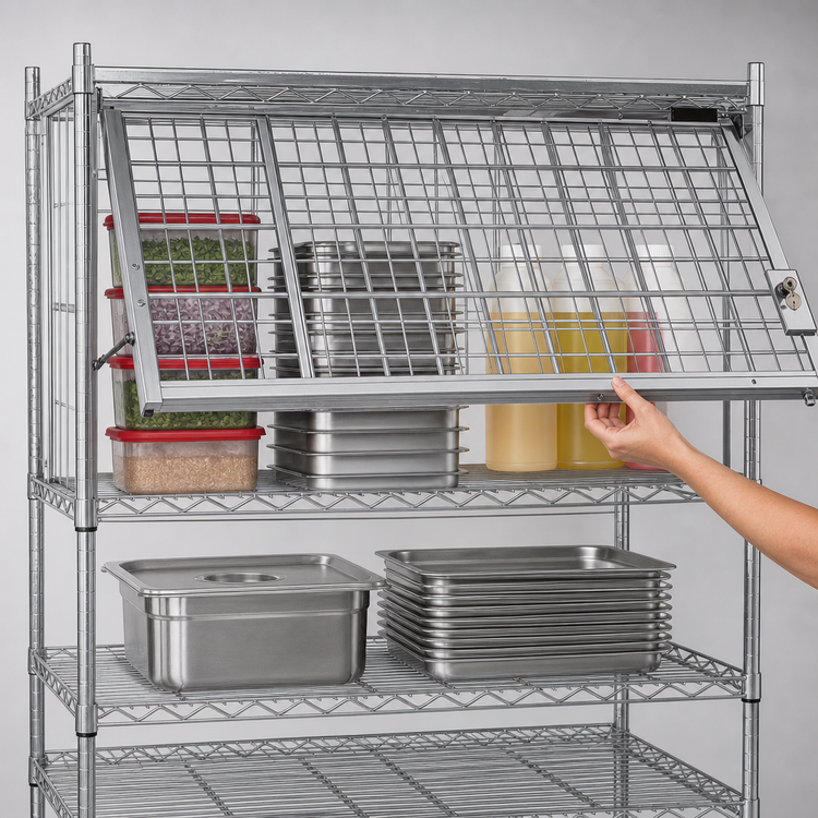 Product image #3 for EagleGard 48 Inch W x 24 Inch D Security Enclosure Kit for Shelving with Flip-Up Door