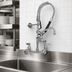 Thumbnail image #4 for T&S Brass Mini Pre-Rinse Unit with 8 Inch Wall-Mount Mixing Faucet, 6 Inch Swing Nozzle, and 24 Inch Hose
