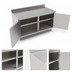 Thumbnail image #3 for John Boos 48-Inch x 30-Inch Stainless Steel Enclosed Work Table with Hinged Doors and 5-Inch Backsplash