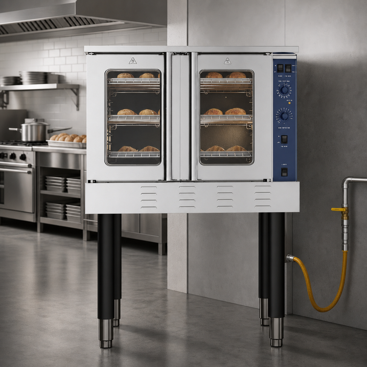 Product image #4 for KoolMore 38-Inch Full-Size Single-Deck Natural Gas Commercial Convection Oven with Dual Glass Doors