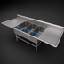 Thumbnail image #3 for John Boos Pro-Bowl 3-Compartment Platter Sink with Left & Right Drainboards, 81-1/4