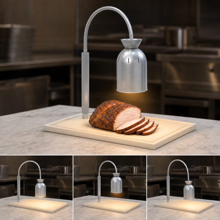 Product image #3 for Nemco Countertop Adjustable Single-Bulb Carving Station with Flex-Mount Heat Lamp and HDPE Cutting Board