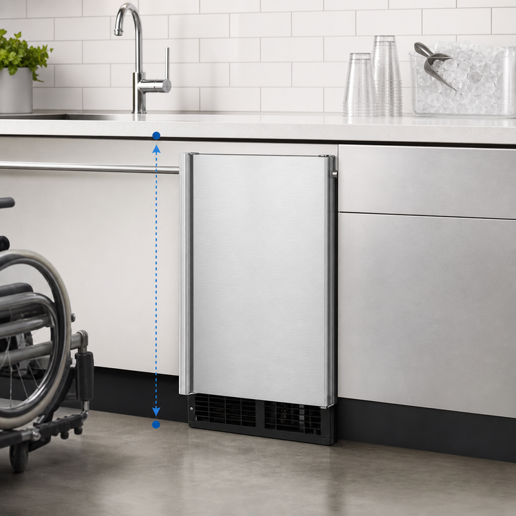 Product image #3 for Hoshizaki C-80BAK-AD Air-Cooled ADA Compliant Undercounter Nugget Ice Machine with Built-In Bin