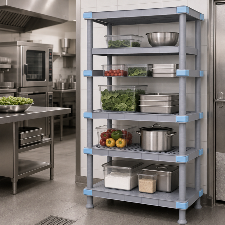 Product image #3 for Millenia 30-Inch Wide x 24-Inch Deep x 74-Inch High Rust-Proof Gray Polymer 5-Shelf Stationary Starter Shelving Unit