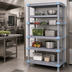 Thumbnail image #3 for Millenia 30-Inch Wide x 24-Inch Deep x 74-Inch High Rust-Proof Gray Polymer 5-Shelf Stationary Starter Shelving Unit