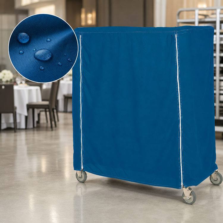 Product image #3 for Metro Mariner Blue Uncoated Nylon Cart Cover with Velcro Fastener for 36 x 18 x 54 Inch Banquet Carts