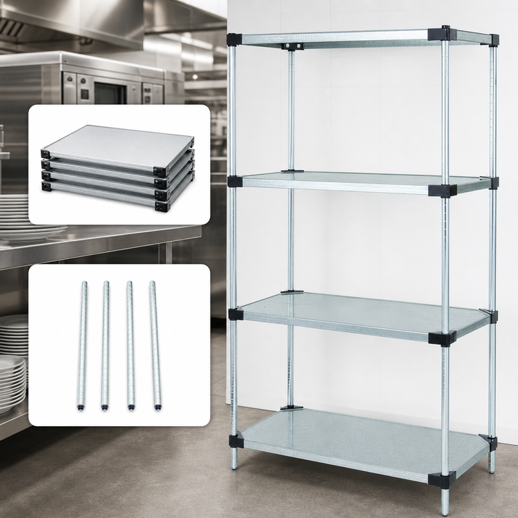 Product image #3 for Quantum WR63-2436SG Solid Shelving Starter Kit with 4 Shelves, 36 x 24 x 63 Inches