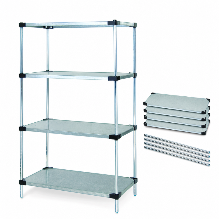 Product image #3 for Quantum 60"W x 24"D x 63"H Stationary Solid Shelving Starter Kit with 4 Shelves
